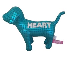 Victoria Secret Pink Plush blue  heart dog